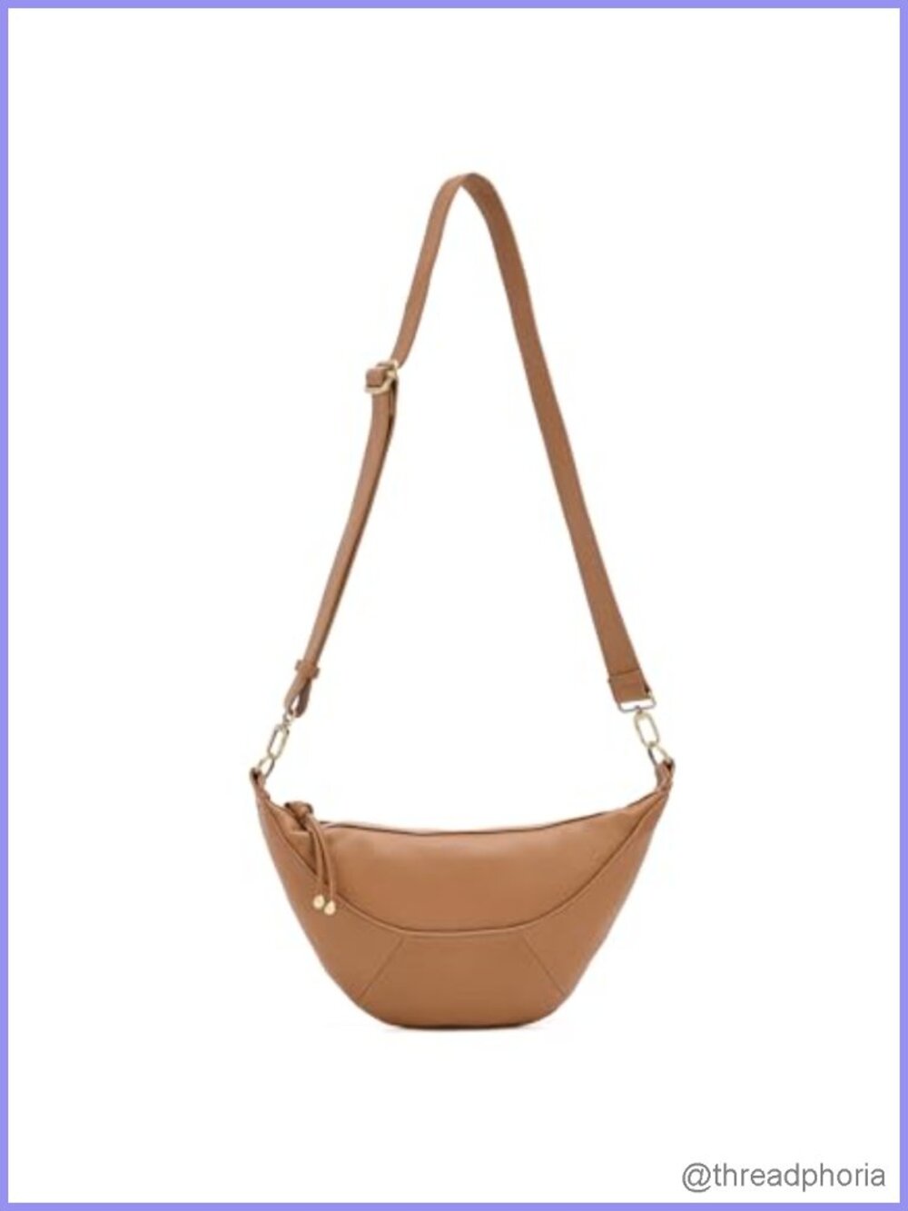 Women's Leather Crossbody Sling Bag with Zip Closure and Phone Pocket